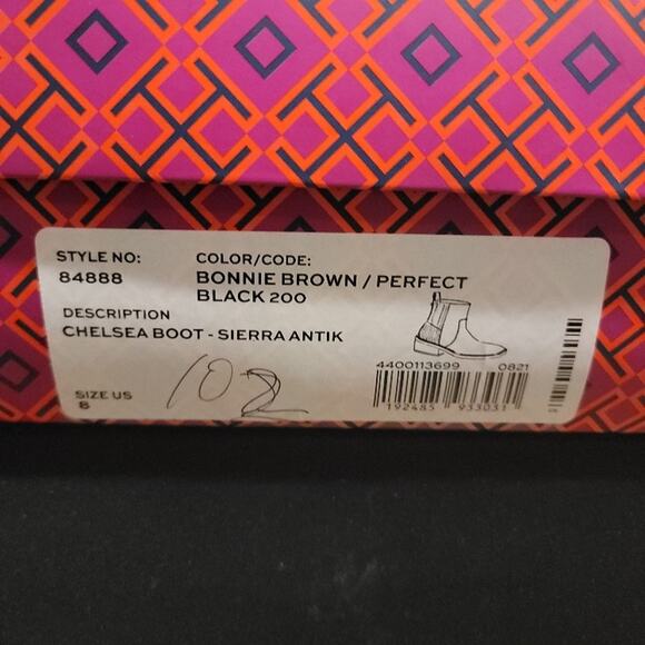 NEW Tory Burch Chelsea Ankle Boots Sz 8 Leather Slip On Camel Brown Comfort - Picture 12 of 12